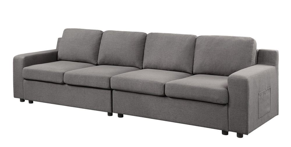 English Elm Walfredo Four Seat Linen Sofa with Arm Pockets Modular Living Room Couch B2749S00051