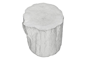 English Elm Accent Tree Stump Round Side Table Sculptural White Magnesium Oxide Indoor Outdoor B2710P461669