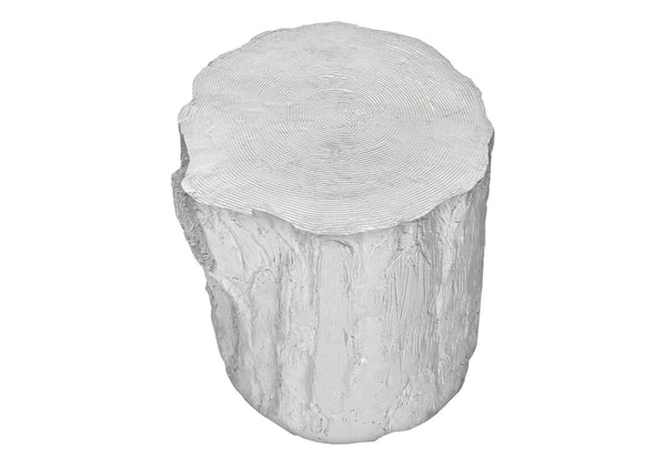 English Elm Accent Tree Stump Round Side Table Sculptural White Magnesium Oxide Indoor Outdoor B2710P461669