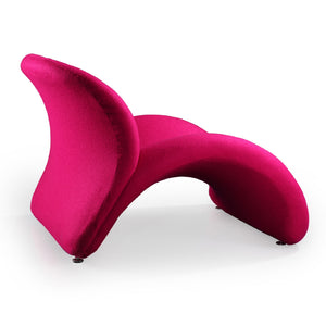 English Elm Rosebud Wool Blend Accent Chair with Geometric Metal Legs, Plush High-Density Foam and Modern Abstract Design Fuchsia B365P398021
