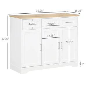 English Elm Light Blue Freestanding Pantry Cabinet with Glass Doors Drawers and Adjustable Shelves T3971S00074