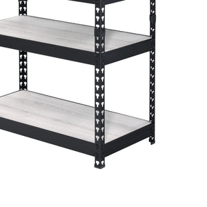 English Elm 4 Tier Rectangular Bookcase Industrial Black Frame with Natural Shelves, Adjustable Storage & Chic Decor Appeal B016P311283