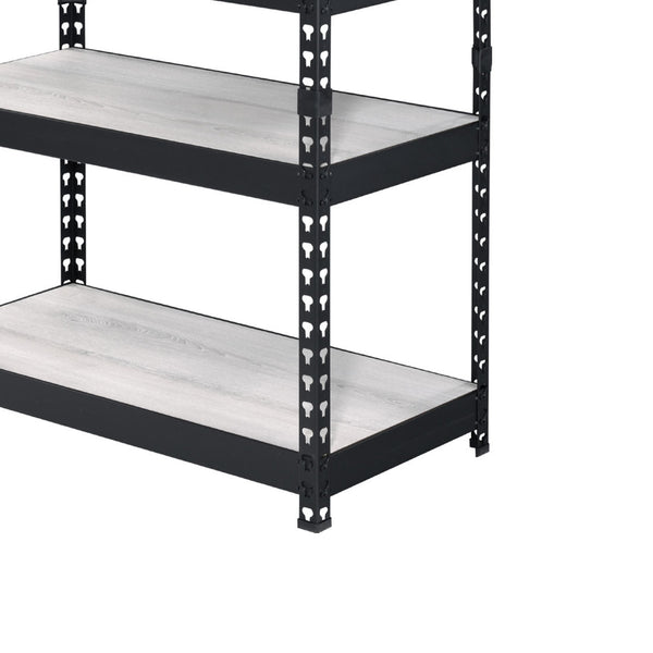 English Elm 4 Tier Rectangular Bookcase Industrial Black Frame with Natural Shelves, Adjustable Storage & Chic Decor Appeal B016P311283