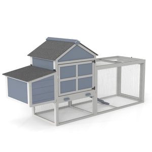 English Elm Outdoor Pinewood Hen House with Nesting Box Run Ramp and Waterproof Asphalt Roof W2181P356236