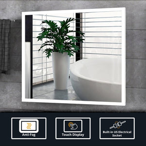 English Elm Aurorium Frameless Led Vanity Mirror with Defogger and Touchscreen for Modern Bathrooms B2731P478346