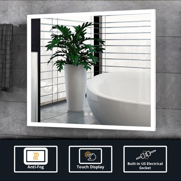 English Elm Aurorium Frameless Led Vanity Mirror with Defogger and Touchscreen for Modern Bathrooms B2731P478346