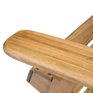 English Elm Christopher Knight Home® - Folding Adirondack Chair Acacia Wood Outdoor Lounge Seat with Slatted Back, Wide Arms, Durable Comfort Teak N770P358873T