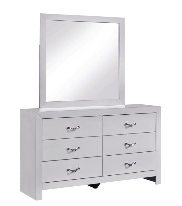 English Elm Moreland Six Drawer Dresser White Laminate Glam Chrome Bedroom Storage Chest B078P497906