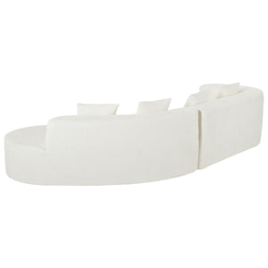 English Elm U_Style Curved Modular 132" Chenille Sectional Sofa with Plush Spring Cushions for Cozy Living Beige WY000456AAA