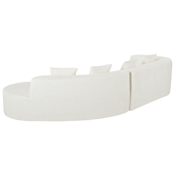 English Elm U_Style Curved Modular 132" Chenille Sectional Sofa with Plush Spring Cushions for Cozy Living Beige WY000456AAA