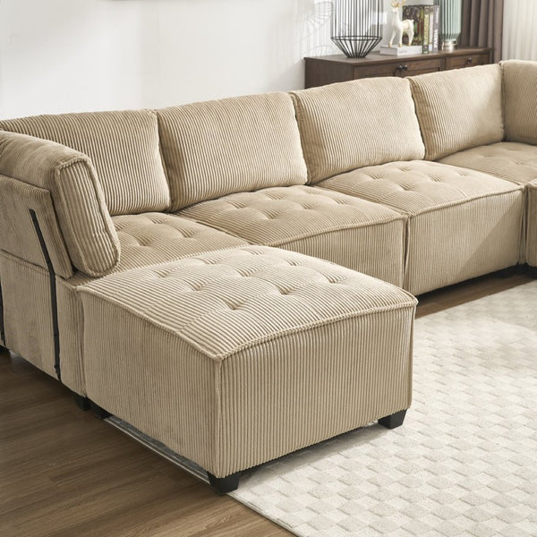 English Elm United We Win U-Shaped Modular Sectional Sofa - Cozy 6-Seat Couch With Reversible Chaise & Pet-Friendly Design W1568S00155-GIGA