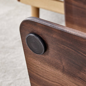 English Elm Modern Walnut MDF Rectangular Coffee Table with Dark Brown Grain Sticker, Silver Trim, Ergonomic Height W1151P230544