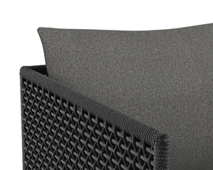 Sunpan CRETE DINING ARMCHAIR - DARK GREY - Modern, Durable, and Stylish Outdoor Seating for Elegant Spaces 109485