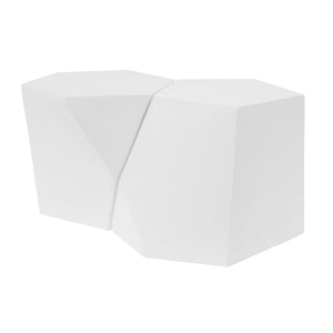 English Elm Christopher Knight Home® - MODERN Geometric MGO Coffee Table Set — Durable Moisture‑Resistant Nesting Tables with Bold Lines and Versatility White N770P256221W