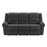 Wallace & Bay Ferrar Gray Reclining Sofa - Easy Assembly, Traditional Style, Easy Care - 88.00 x 38.50 x 42.80