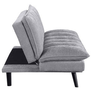 English Elm Fullerton Velvet Channel Tufted Convertible Sleeper Sofa with Splayed Legs for Studio Spaces B062P447778
