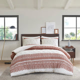 INK+IVY Mila Global Inspired 3 Piece Cotton Duvet Cover Set with Chenille Tufting II12-1317 Auburn