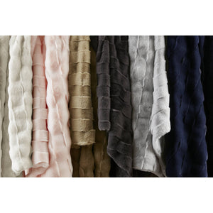 JLA Home Madison Park - Faux Faux Fur Throw Madison Park — Luxe basket-weave plush, Oeko‑Tex certified, machine washable comfort Pink MP50-8798