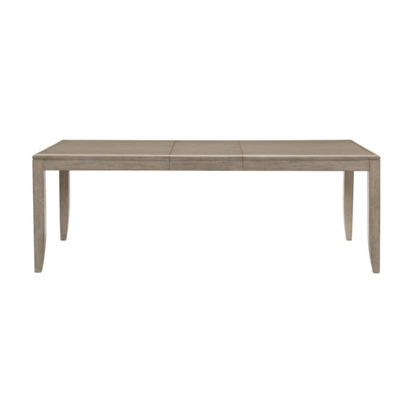 English Elm Modern Oak Veneer Extendable Dining Table Seats Eight Gray Finish Formal Room B011P271413