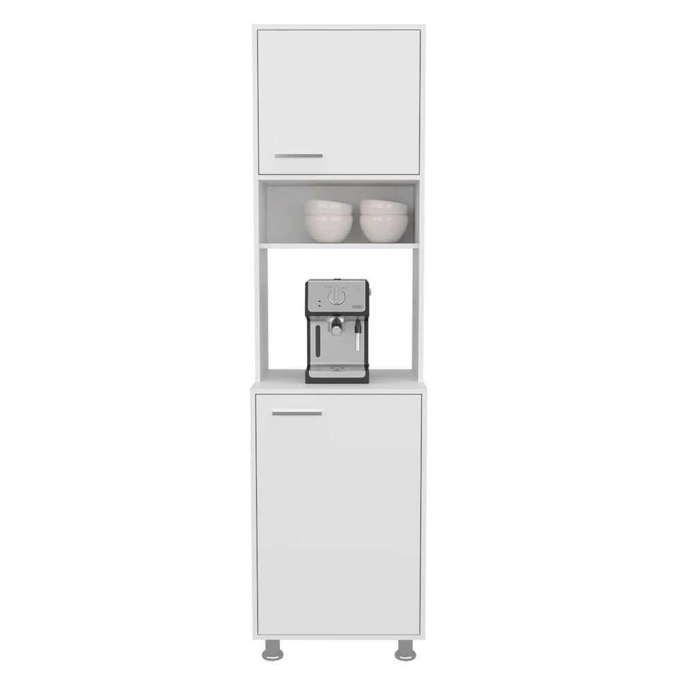 English Elm Kitchen Tall Pantry Cabinet White – 2-Door Engineered Wood, 5 Shelves, 4 Legs, Space-Saving Storage for Kitchen B097P350299