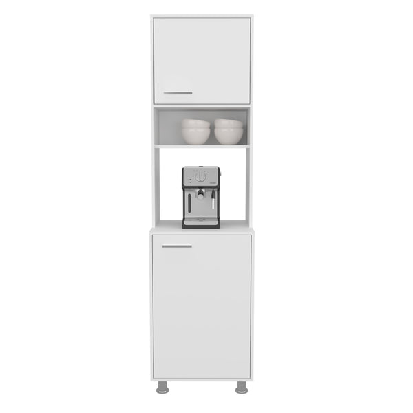 English Elm Kitchen Tall Pantry Cabinet White – 2-Door Engineered Wood, 5 Shelves, 4 Legs, Space-Saving Storage for Kitchen B097P350299