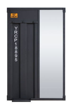 English Elm Cargo Gunmetal Mirror with Safety Guard Rails, Fixed Ladder & 3 Hooks – Sleek Metal Design for Modern Spaces B2726P256350