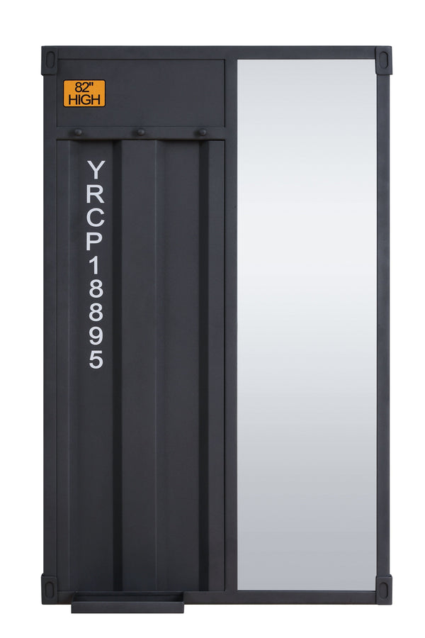 English Elm Cargo Gunmetal Mirror with Safety Guard Rails, Fixed Ladder & 3 Hooks – Sleek Metal Design for Modern Spaces B2726P256350