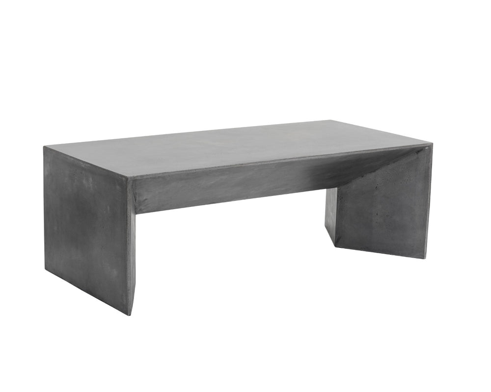 Sunpan NOMAD Concrete Coffee Table - Modern Minimalist Grey Design with Sculptural Depth for Living Rooms 101554