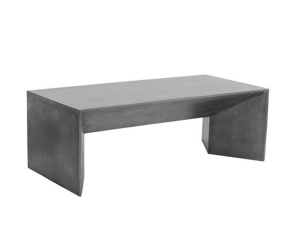 Sunpan NOMAD Concrete Coffee Table - Modern Minimalist Grey Design with Sculptural Depth for Living Rooms 101554