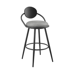 English Elm Lacey Swivel Barstool Matte Iron Base Faux Leather Seat Mid-century Kitchen Bar B2736P464811