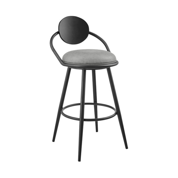 English Elm Lacey Swivel Barstool Matte Iron Base Faux Leather Seat Mid-century Kitchen Bar B2736P464811