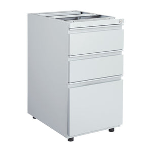 OSP Home Furnishings 22" Under Desk Pedestal with Box File Drawers and Ball Bearing Slides for Office PTO22BBF-SV