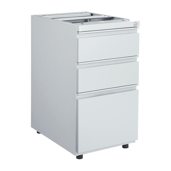OSP Home Furnishings 22" Under Desk Pedestal with Box File Drawers and Ball Bearing Slides for Office PTO22BBF-SV