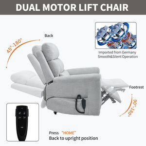 English Elm Dual Motor Power Lift Recliner with Massage Heat and Leatherair Upholstery 350 Lb W3224S00020