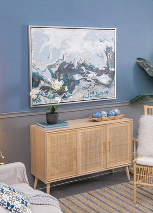 English Elm 47.2X35.4" Cerulean Seas Hand-Painted Wall Art - Stunning Ocean-Inspired Décor For Any Room W2078P313339