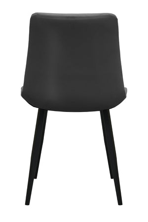 English Elm Beige Cotton Linen Armless Dining Chairs with Oak Legs Ergonomic Set of 2 Black W5815P476448