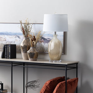 Crestview Collection Transitional Table Lamp - Elegant Ceramic Design With Ombre Glaze And Crystal Base For Modern Decor   Cvap2852