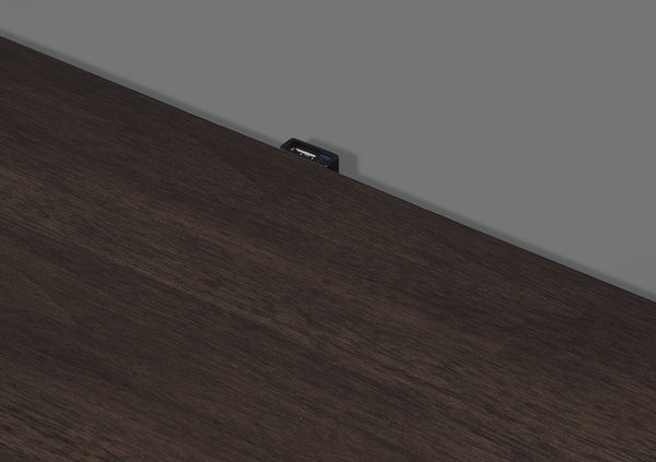 English Elm White White and Brown 2-Drawer Nightstand with USB Port, Beveled Mirror, Metal-Capped Legs, Spacious Storage B062P209003