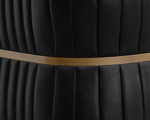 Sunpan Tryor Lounge Chair - Luxurious Top Grain Leather with Antique Brass Accent for Contemporary Living Spaces Vintage Black Night Leather