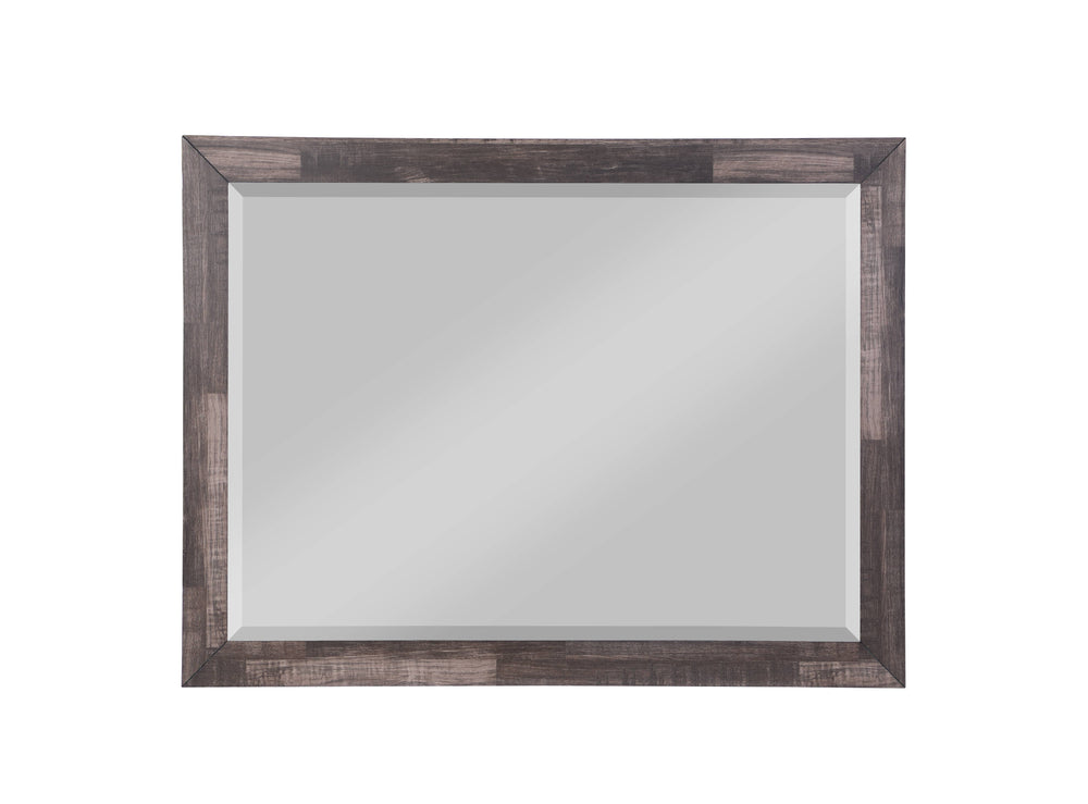 English Elm Juniper Dark Cherry beveled wall mirror 42x30" landscape frame - elegant, warm finish for living spaces B2726P257369