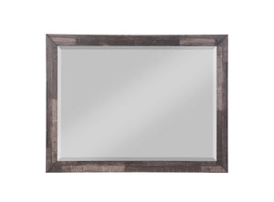 English Elm Juniper Dark Cherry beveled wall mirror 42x30" landscape frame - elegant, warm finish for living spaces B2726P257369