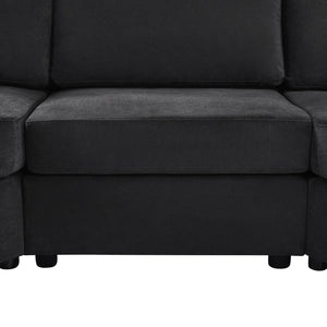 English Elm Christopher Knight Home® - 3-seater Curved Chenille Sofa with Plush 7.5" Seat Cushions and Two Pillows for Stylish Living Black N763S000020B