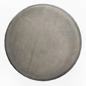English Elm Nellie Cast Aluminum Side Table in Graphite Finish — Handcrafted Convex Drum Design, 22" x 22" x 22.5" B136P239044