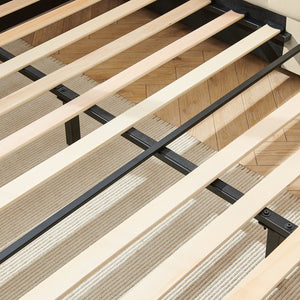 English Elm Full Size Upholstered Tufted Bed Frame - Stylish Velvet Sofa Bed With Armrests For Ultimate Comfort W487S00330