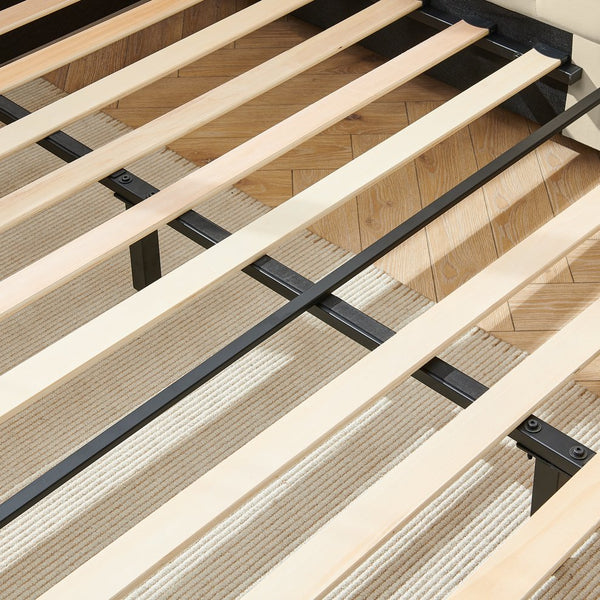 English Elm Full Size Upholstered Tufted Bed Frame - Stylish Velvet Sofa Bed With Armrests For Ultimate Comfort W487S00330