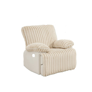 English Elm Manual Reclining Loveseat Corduroy Upholstered Wall Hugger Sofa with Cup Holders W3900P386105