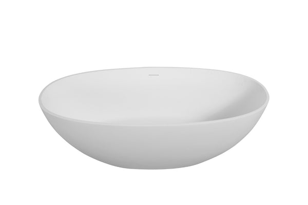English Elm 65'' Stone Resin Freestanding Soaking Tub Spa Grade Matte Finish Ergonomic Bath T5287P418034