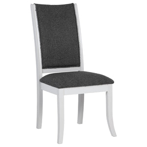English Elm Tyler Round Wood Dining Set with Four Upholstered Chairs for Modern Kitchens B062S01573