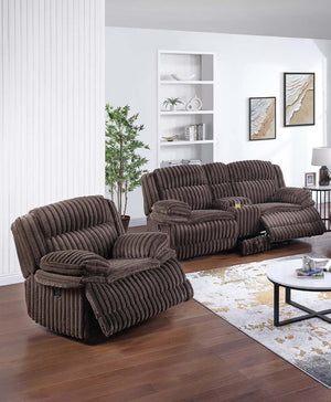 English Elm Modern Corduroy Reclining Loveseat and Chair Set with Console Storage Drawer B011S02403