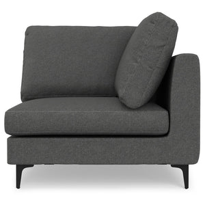 English Elm Ava Handcrafted Mid-Century Corner Sectional Sofa with Eco Performance Fabric, Seats 5 Comfortably Gray B136P199286